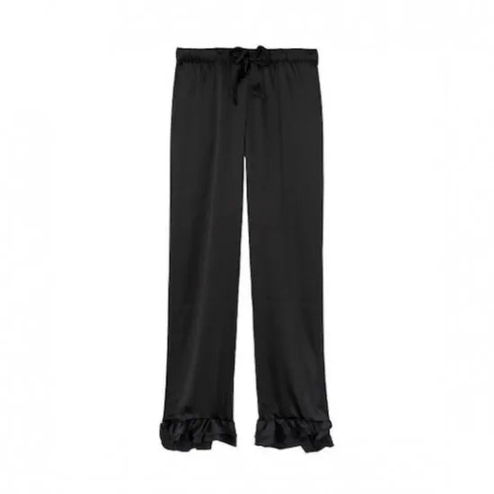 Women'S Black Satin Soft Sleepwear Pants. Sm-269