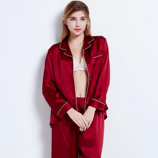 Elegant Sexy Shirt Pyjama Set For Women