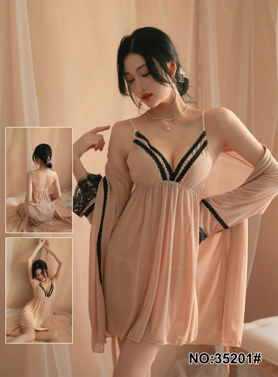 2 Pieces Silk Nighty