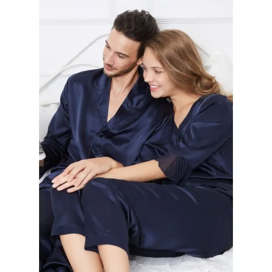 Romantic Silk Couple Pajamas