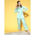 Women'S Satin Solid Gown Pyjama Sleepwear Set