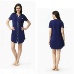 Navy Cotton Contrast Couple Nightsuits