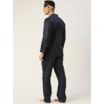 Men'S Black Solid Cotton 3 Pieces Sleepwear