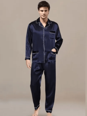 Men'S Satin Silk Sleepwear Trouser Set