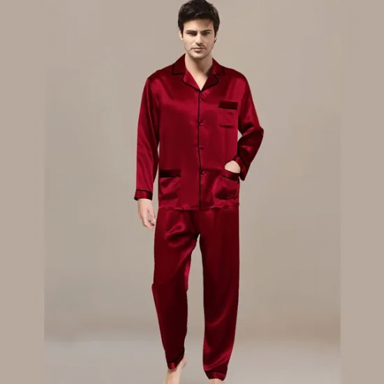 Men'S Satin Silk Sleepwear Trouser Set