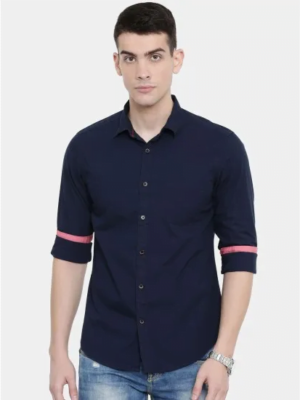 Slim Fit Solid Casual Shirt For Men