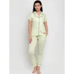 Women's Lemon Yellow Solid Pyjama Sleepwear Set. Sm-806