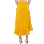 Women'S Yellow Cotton Ruffle Skirt