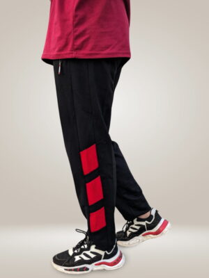 CBZ- Black With Red Pannels Trouser For Men